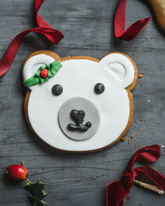 Polar Bear Christmas Ginger Biscuit
