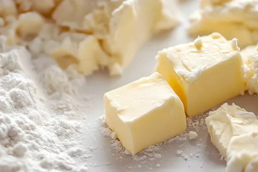 Comparison of butter, margarine, and shortening for pastry making.