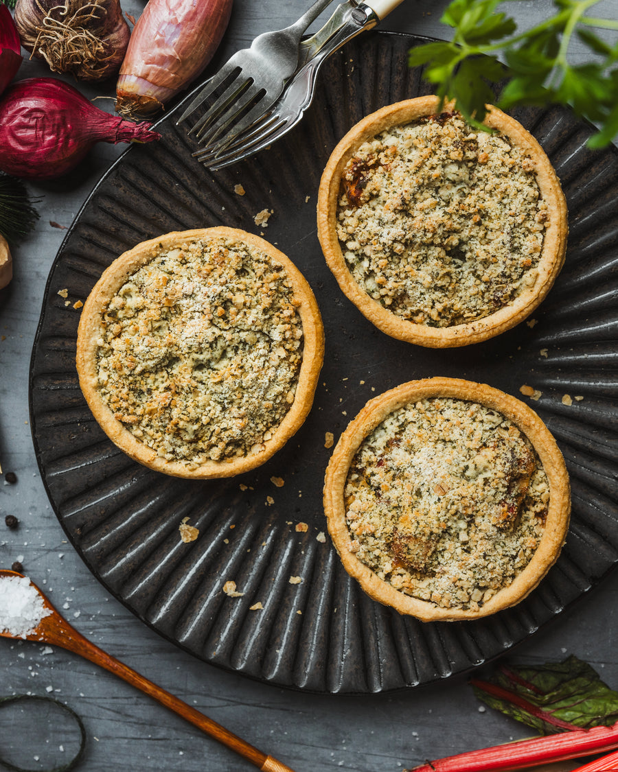 Roasted Veg, Cheese & Cranberry Crumble Pie